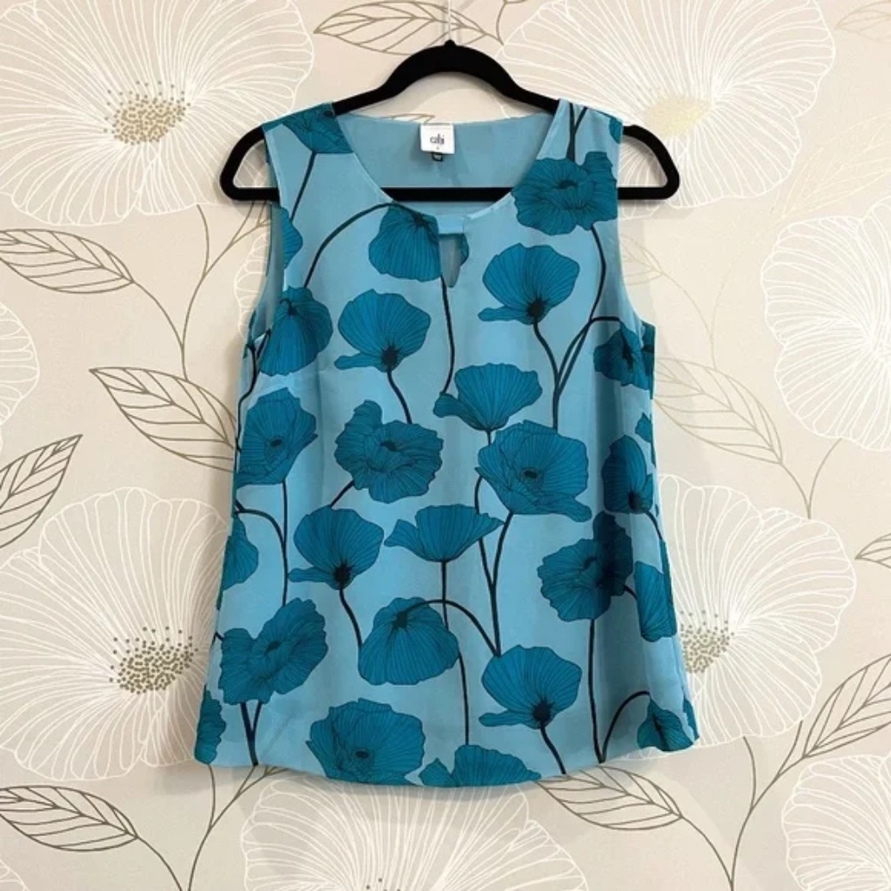 CAbi Poppy Floral Sleeveless Lined Top Size Small